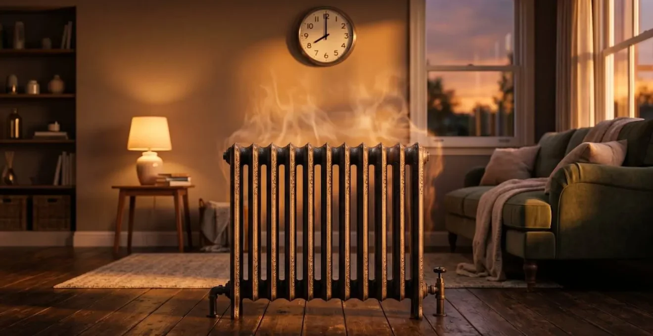 Radiateur en fonte illustrant le concept d'inertie thermique pour les économies d'énergie